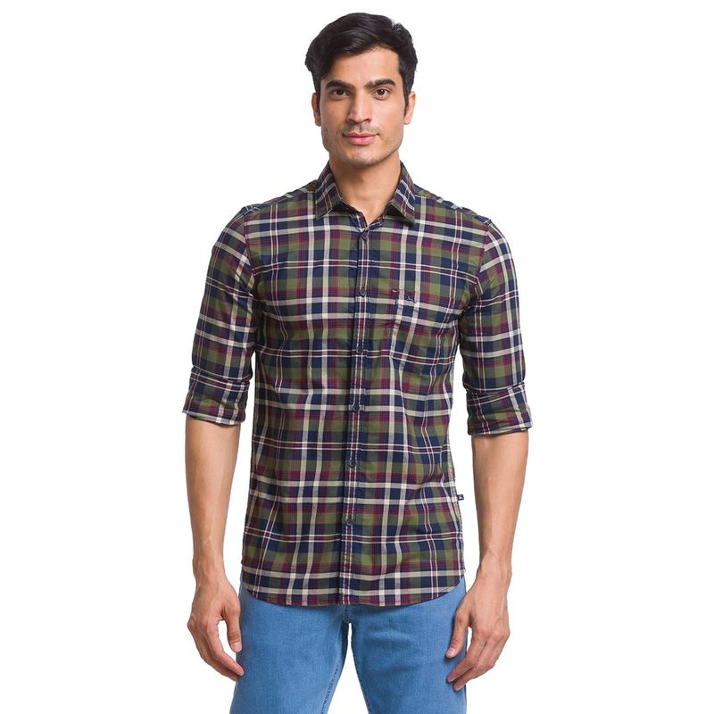 Parx Dark Green Casual Shirt (XS)