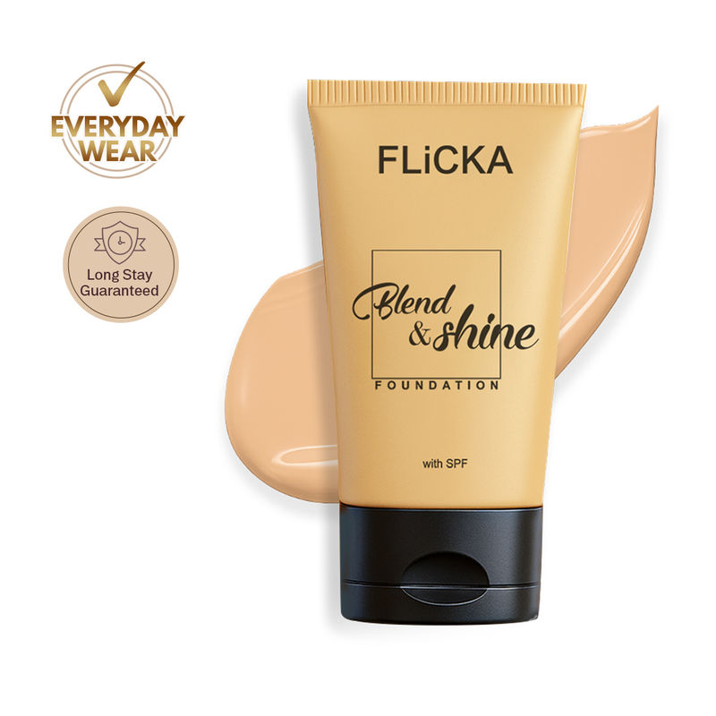 Flicka Blend & Shine Lumi - Matte Liquid Foundation Medium To High Coverage All Skin Types - Ivory