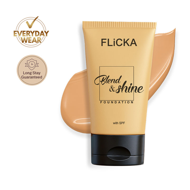 Flicka Blend & Shine Lumi - Matte Liquid Foundation Medium To High Coverage All Skin Types - Natural