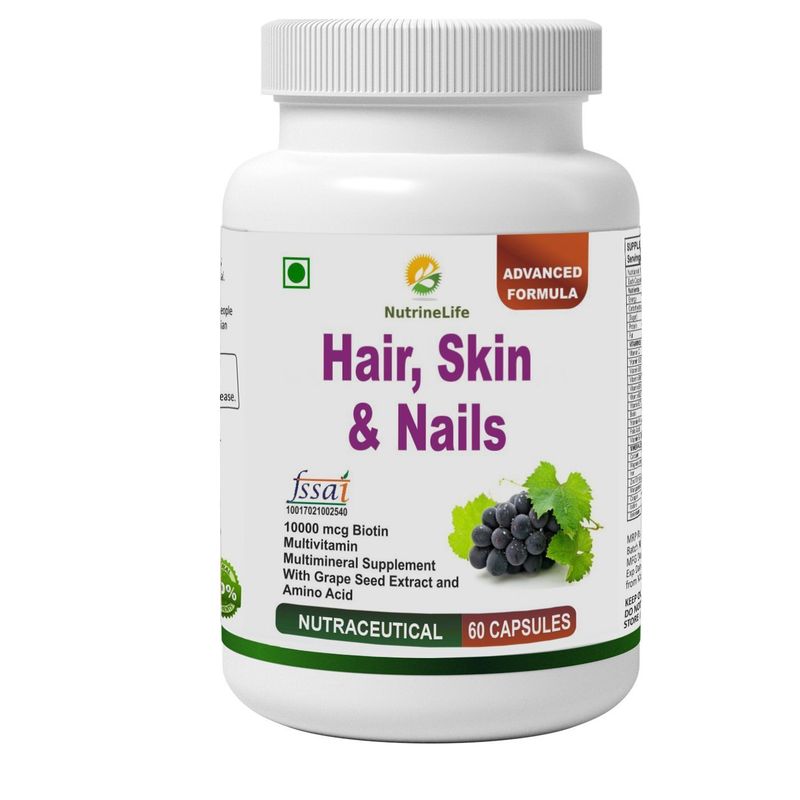 NutrineLife Biotin 10000 mcg Hair, Skin And Nail 60 Capsules