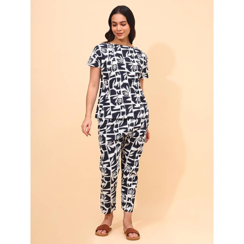 YELLOW BLOOM Midnight Wave Top with Pajama (S)