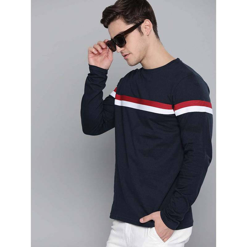 DILLINGER Men's Navy Blue Solid T-shirt (S)