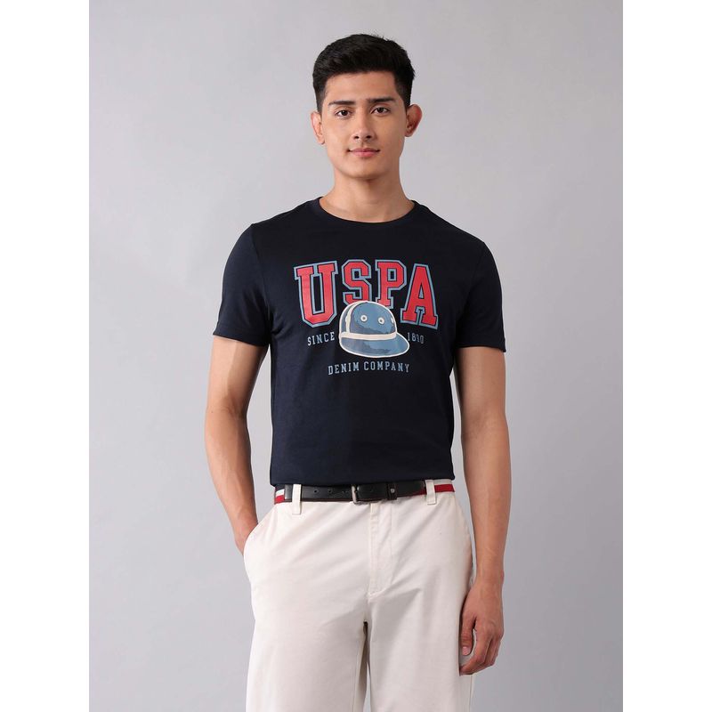 U.S. Polo Assn. Denim Co. Blue Men's Brand Printed Muscle Fit T-Shirt (M)