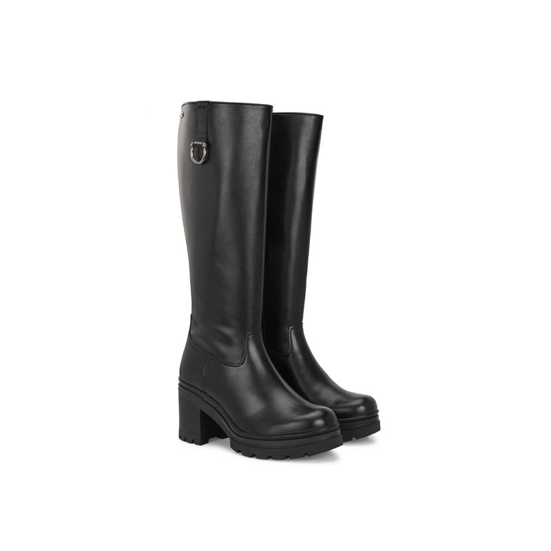 Delize Women Black High Heel Knee Casual Boots (UK 3)