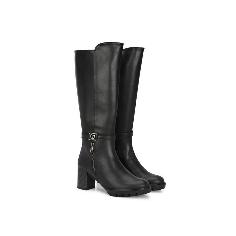 Delize Black Women High Heel Casual Boots (UK 4)