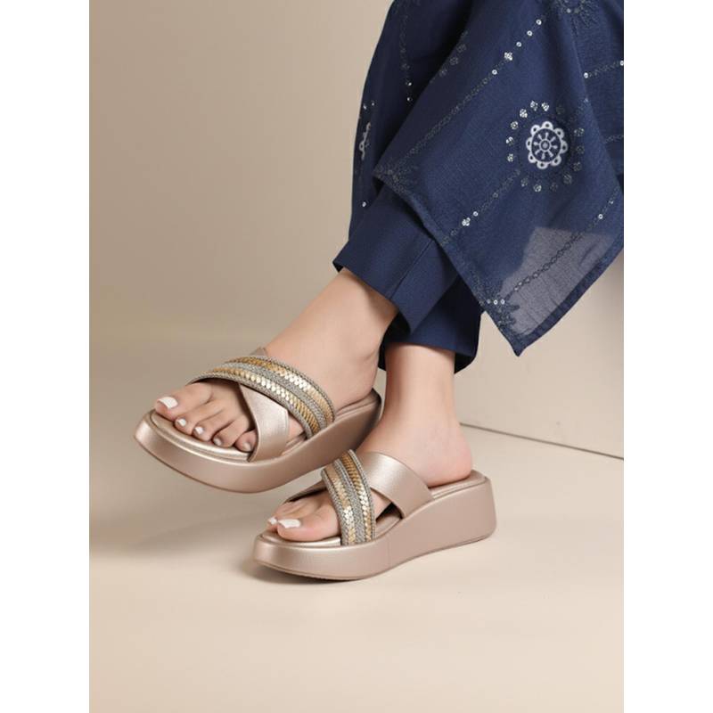 Monrow Zyra Gold Wedges (EURO 36)