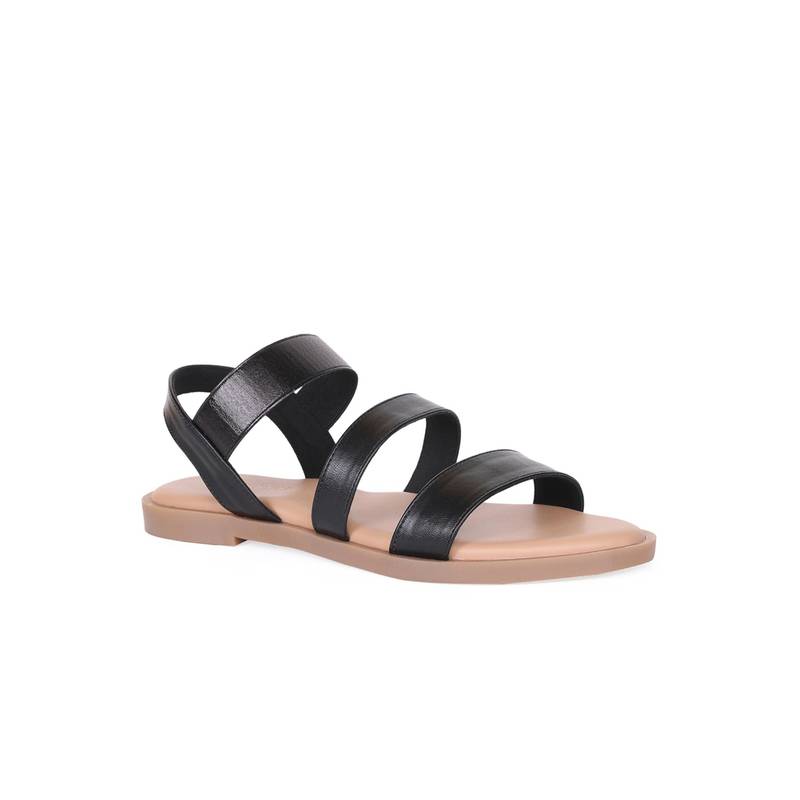 CAMLEE COMFORT Myra Black Triple Strap Sandals (EURO 36)