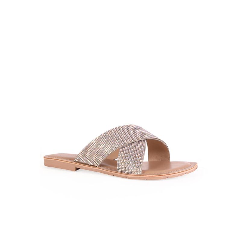 CAMLEE COMFORT Silver Shimmer Luxe Slide Flats (EURO 37)