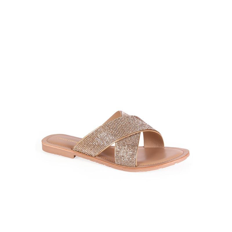 CAMLEE COMFORT Gold Shimmer Glam Cross Flats (EURO 36)
