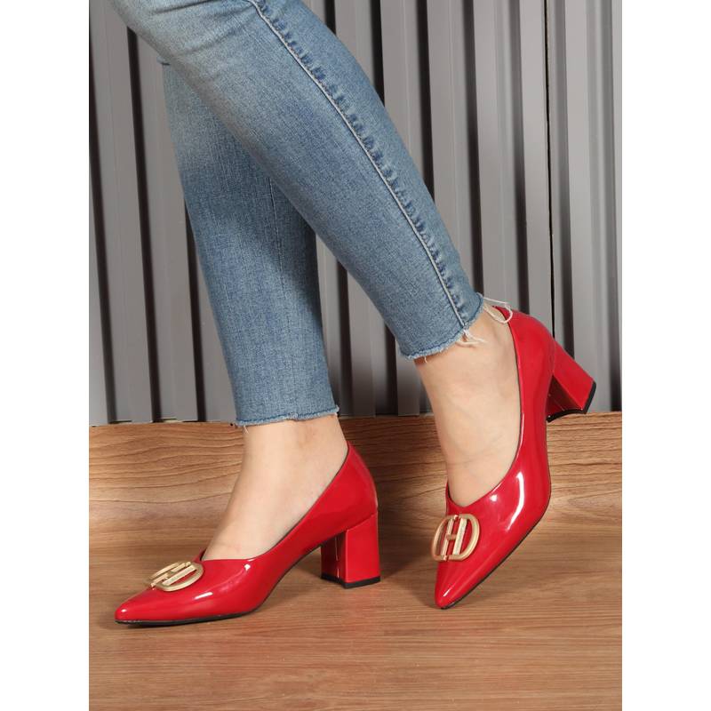 Flat n Heels Women Red Pumps (EURO 37)
