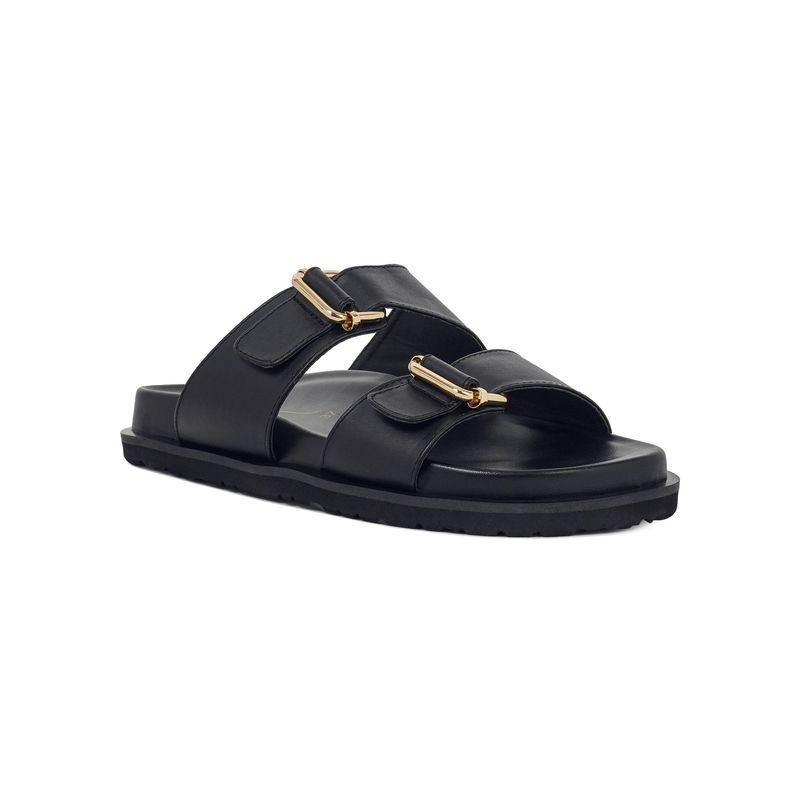 London Rag Women Black Slip On Sandals (EURO 37)