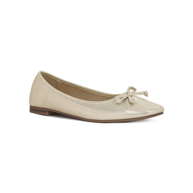 London Rag Women Gold Glitter Faux Leather Ballerinas (EURO 36)