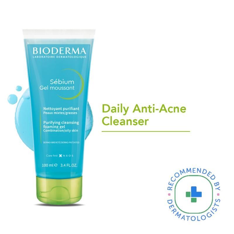 Bioderma Cleanser - Sebium Gel Moussant - Acne Defence Cleanser For Oily Acne Prone Skin