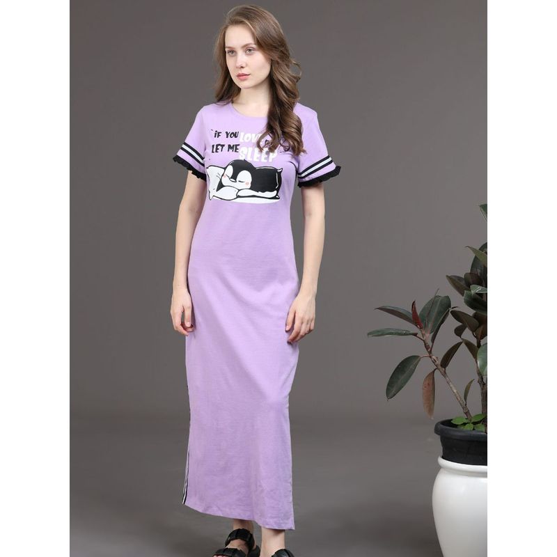 Slumber Jill Snooze Style Comfort Dress Lavender (M)