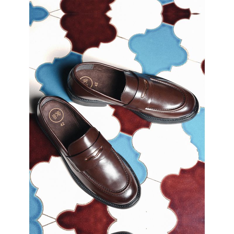 Monkstory Cosmopolitan Embellished Penny Loafers - Brown (UK 6)