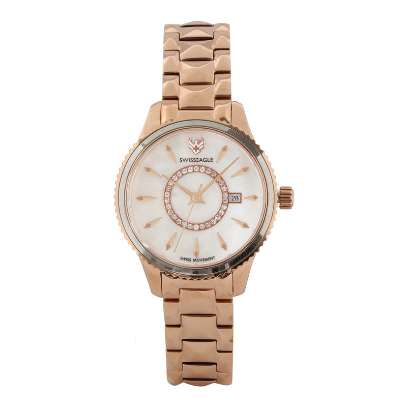 Swiss eagle rose gold watch top
