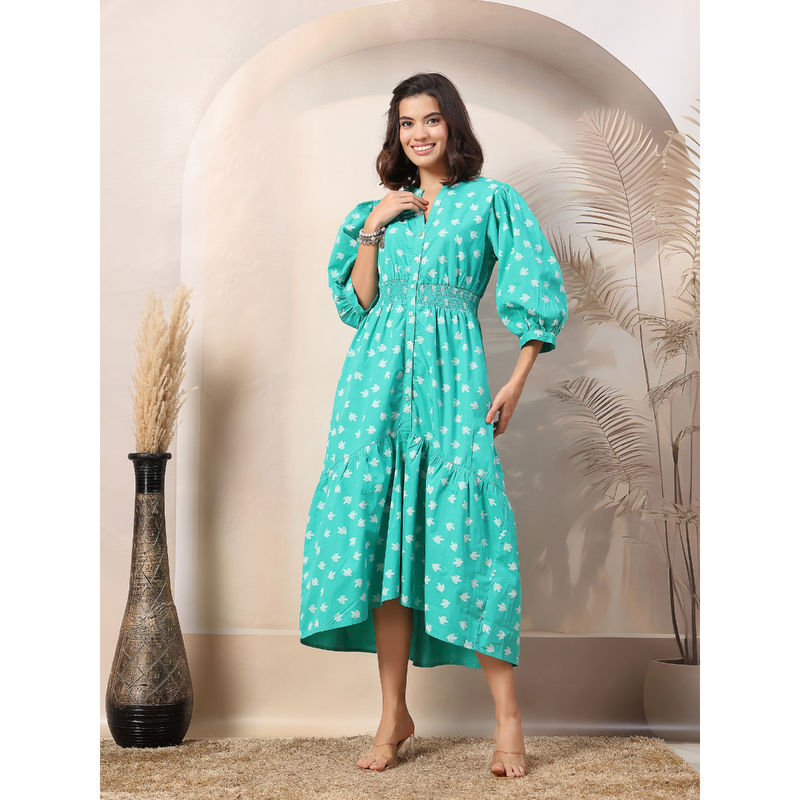 Buy Zelena Women Green Rayon Printed Maternity Zipless Feeding