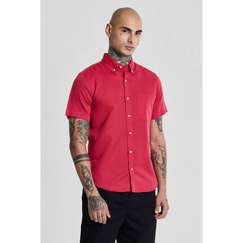 Snitch Red Slim Fit Shirt (L)