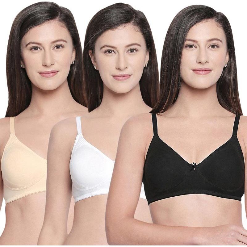 Bodycare B, C & D Cup Perfect Coverage Bra In 100% Cotton-Pack Of 3 - Multi-Color (36D)
