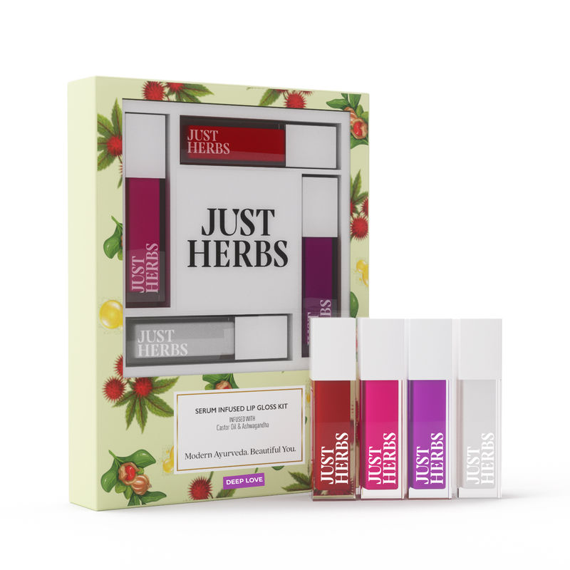 Just Herbs 4 IN 1 Serum Infused Non-Sticky and Hydrating Lip Gloss - Deep Love