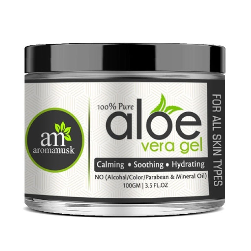 AromaMusk 100% Pure and Natural Aloe Vera Gel