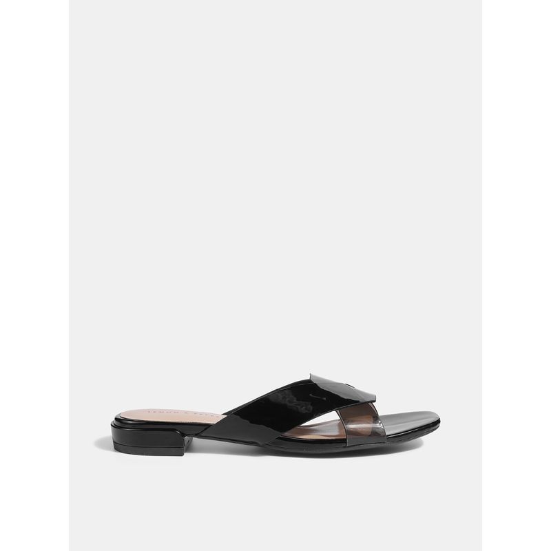 Lemon & Pepper Women Black Slip On Open Toe
