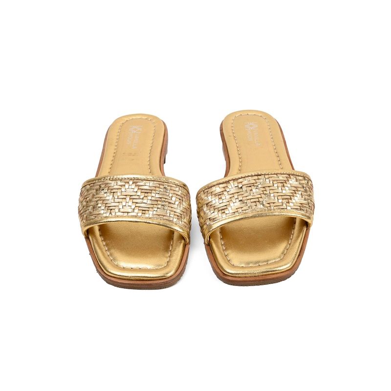 Vanilla Moon Women Glenda Gold Slip On Open Toe (EURO 39)