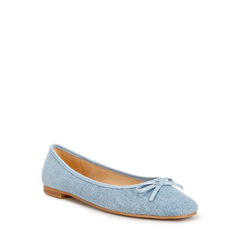 Rag & Co Women Bow Blue Slip On Ballerina (UK 3)