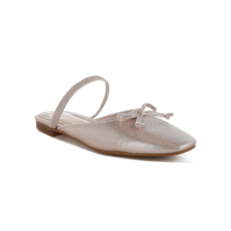 Rag & Co Women Glitter Gold Slip On Ballerina (UK 3)