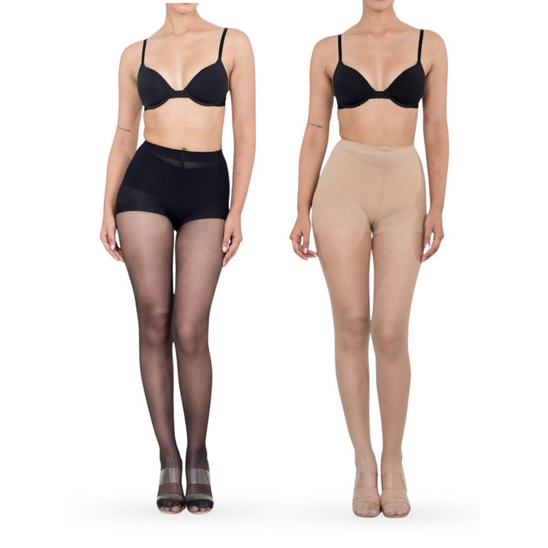 Shapercult Ultra Premium Anti-Scratch Multi-Color Stockings (Pack of 2) (XS)