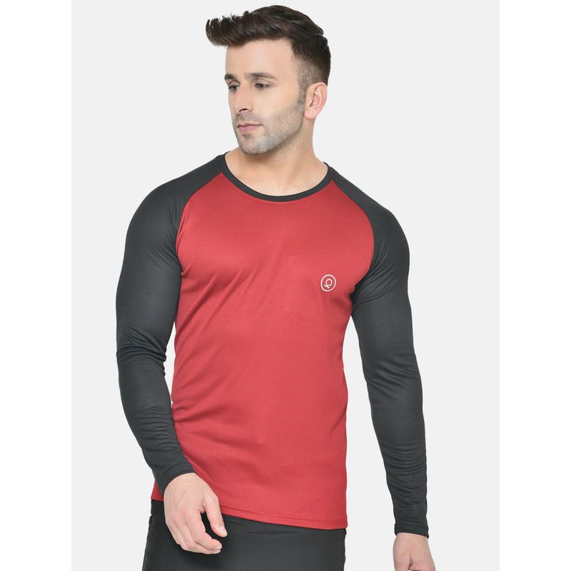 CHKOKKO Men Maroon Full Sleeves Gym T-Shirt (4XL)