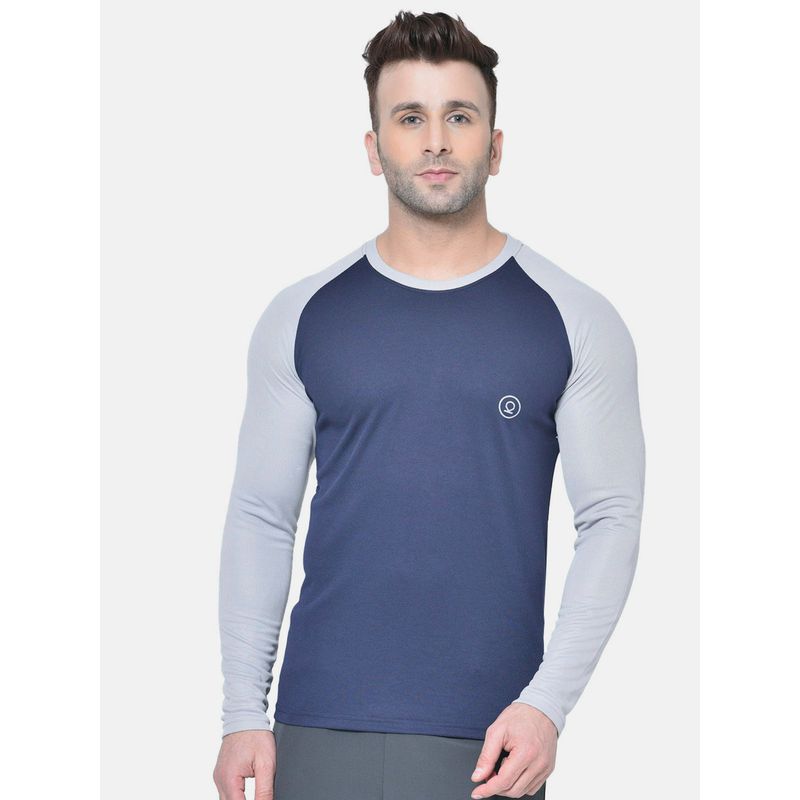 CHKOKKO Men Blue Full Sleeves Gym T-Shirt (4XL)