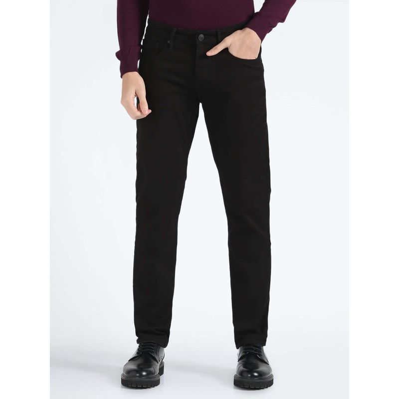 Flying Machine Freddie Slim Straight Twill Jeans-Black (32)