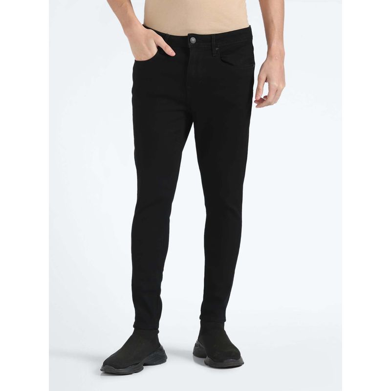 Flying Machine Morrison Skinny Cropped Jeans-Black (30)