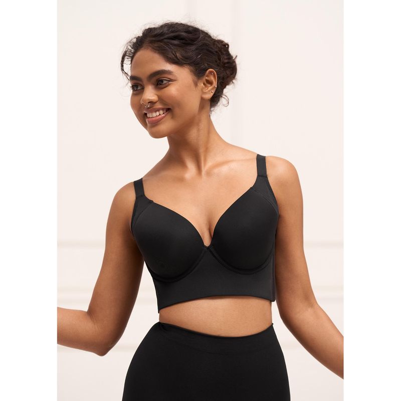 Underneat Women Padded Full Back Coverage Seamless Underwired Push Up Bra (38D)