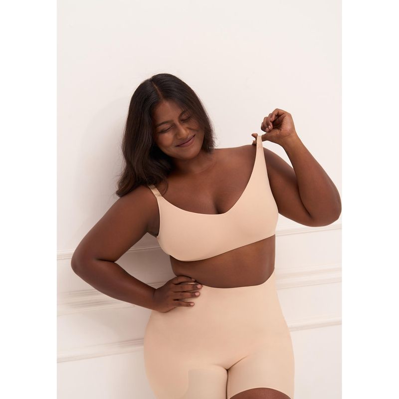 Underneat Women All Day Seamless Non-Wired Adjustable Straps Bralette Bra (L)