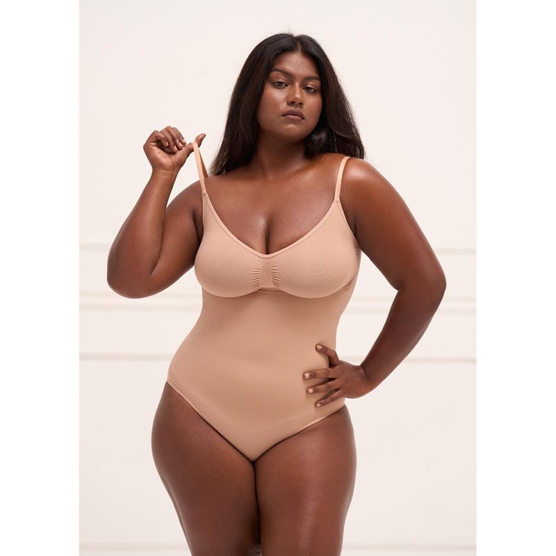 Underneat Women Tummy Control Adjustable Straps Seamless Comfort Brief Bodysuit Shapewear (XL/2XL)