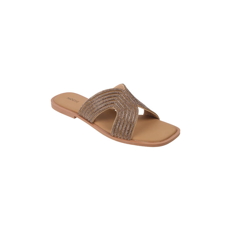 Mochi Women's Bronze Open Party Wear Flats (EURO 40)