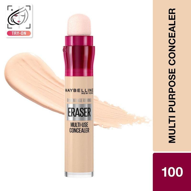 Maybelline New York Instant Age Rewind Eraser Concealer, Conceal, Contour, Highlight 100 Ivory