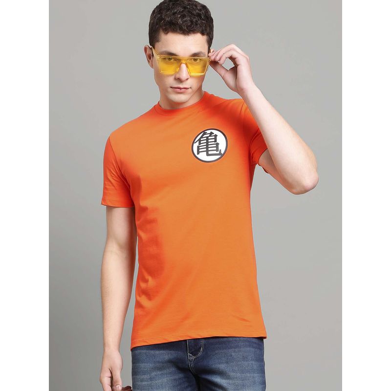 Free Authority Orange Dragon Ball Z Graphic Printed Regular Fit T-Shirt for Men (M)