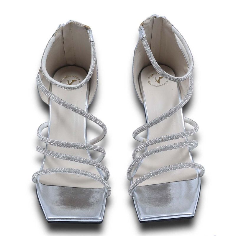 Sana K Luxurious Footwear Atimka Silver Heels (EURO 35)