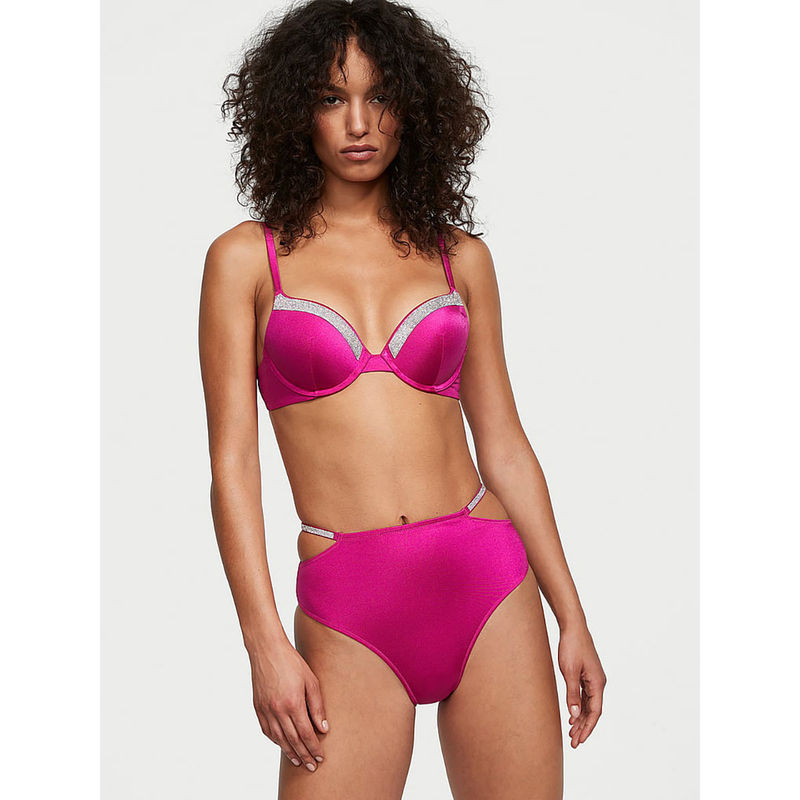 Victoria's Secret Women Pink Polyamide Bikini Top (32B)