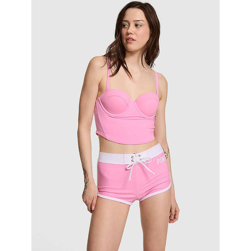 Victoria's Secret Women Pink Polyamide Bikini Bottom (S)