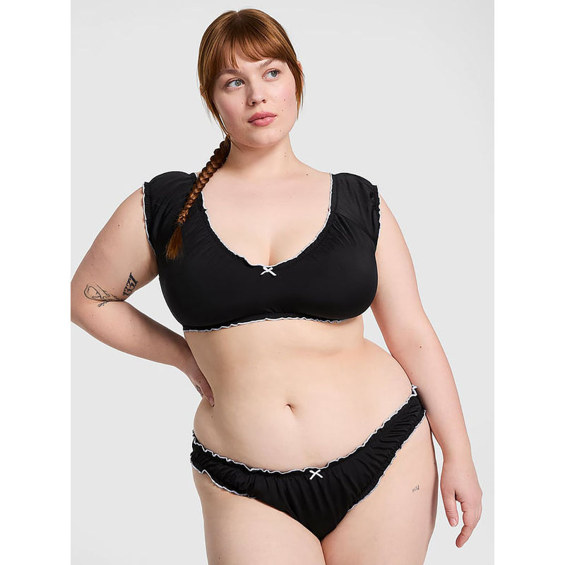 Victoria's Secret Women Black Polyamide Bikini Bottom (M)