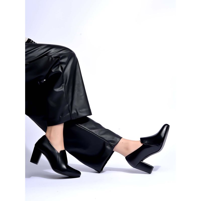 HVNLY by Shoetopia Black Office Loafers for Women (EURO 36)