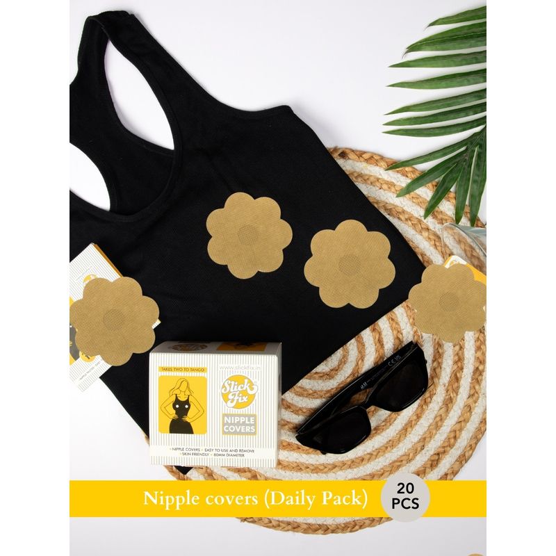 Buy SLICKFIX Self Adhesive Nipple Covers Breast Concealer Mix Color (Black  Colour - 10) (Skin Colour - 10) Pack of 20 for Women Online in India