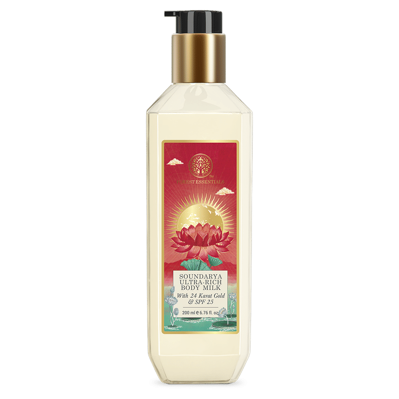 Forest Essentials Soundarya Moisture Rich Body Milk with 24 Karat Gold