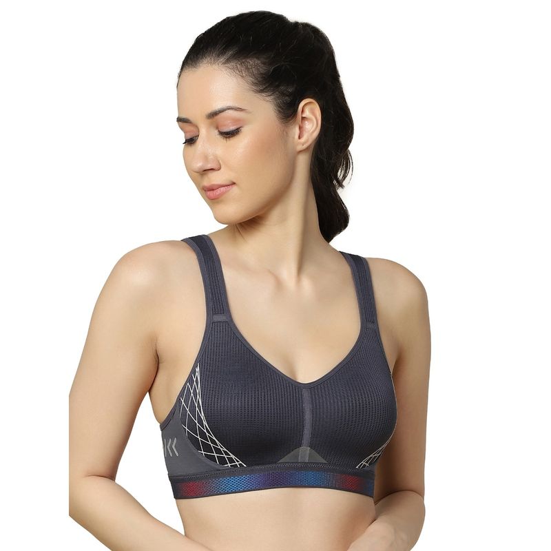 Triumph Triaction Cardio Cloud Padded Non-Wired Full Coverage Sport Bra - Grey (36D)