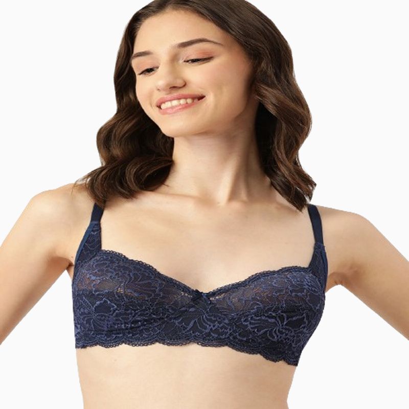Leading Lady Non Padded T-Shirt Bra Navy Blue (34D)