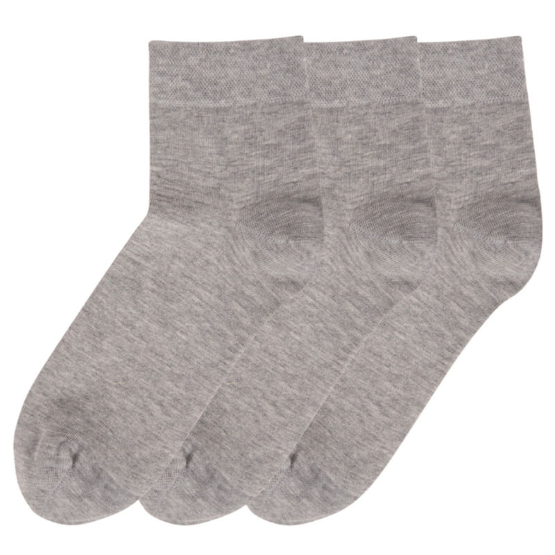 NEXT2SKIN Mens Cotton Ankle Socks Pack of 3 (Melange GreyMelange